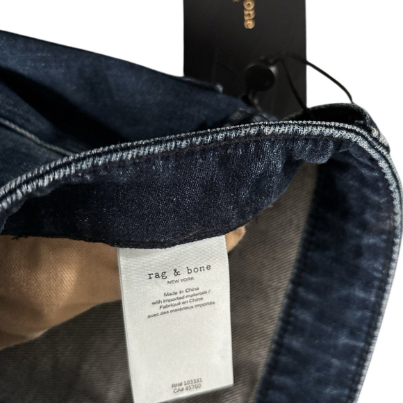 Rag & Bone Dre Low Rise Slim Boyfriend Jeans Dark Wash Womens Sz 29 Raw Hem NWT - Picture 6 of 7
